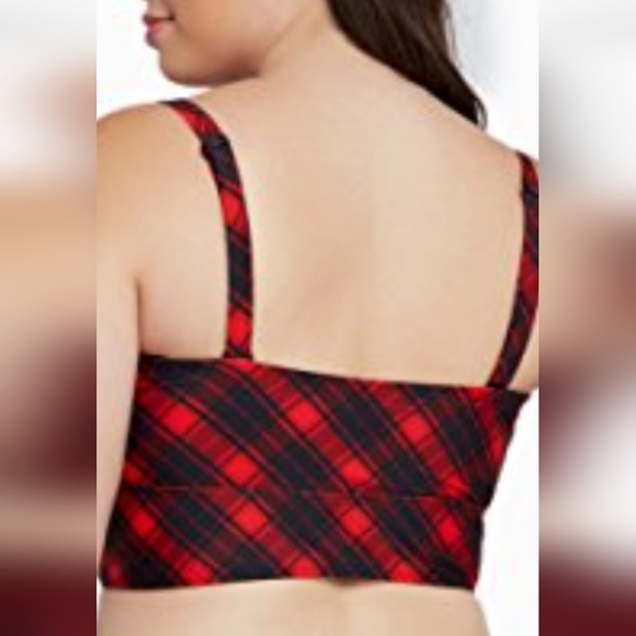 Torrid Retro Red Plaid Swim Top 0x & Ruched Swim Skirt With Brief 1x - Picture 3 of 13